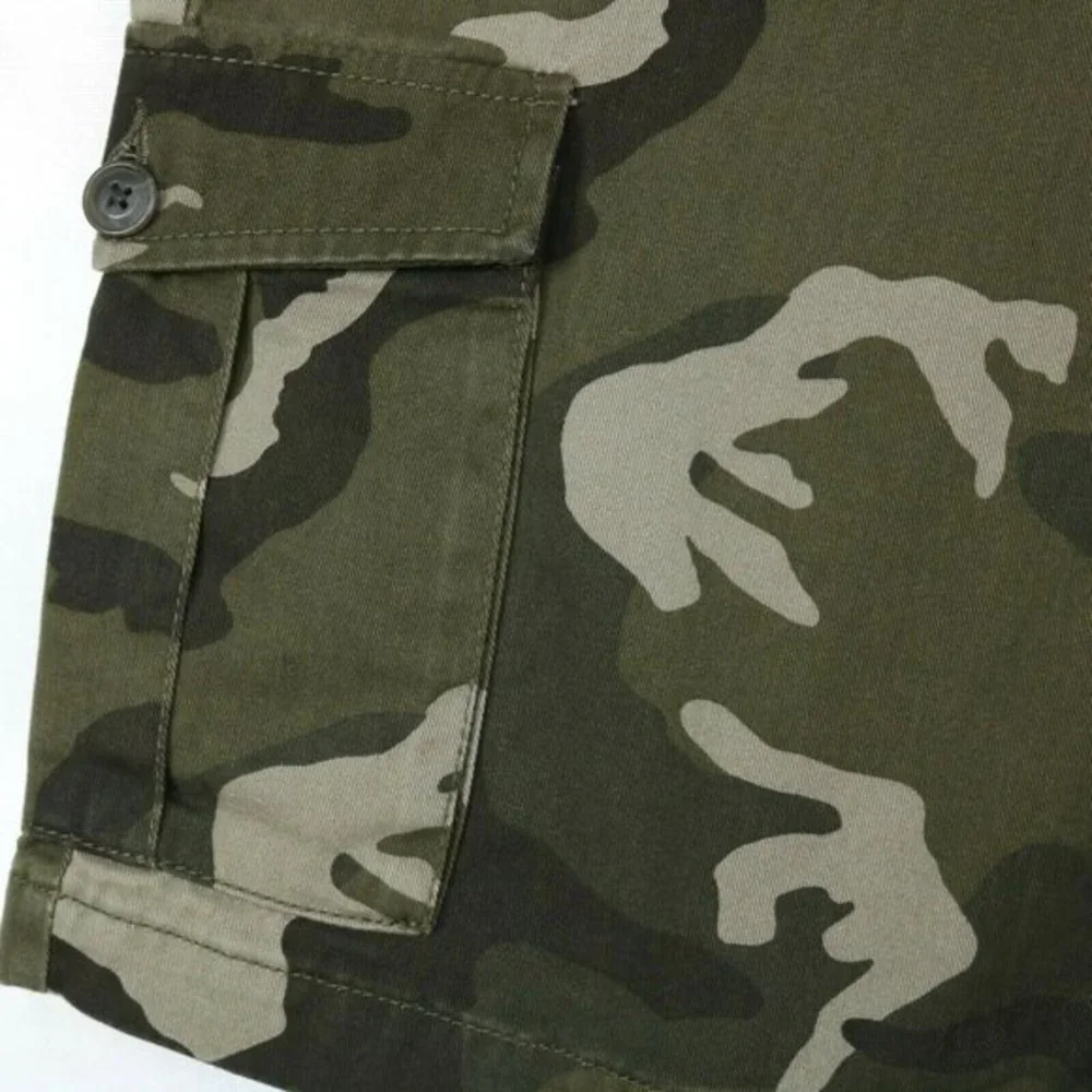 Old Navy‎ Boys Camo Camouflage Cargo Shorts Green Adjustable Waist 18 Husky